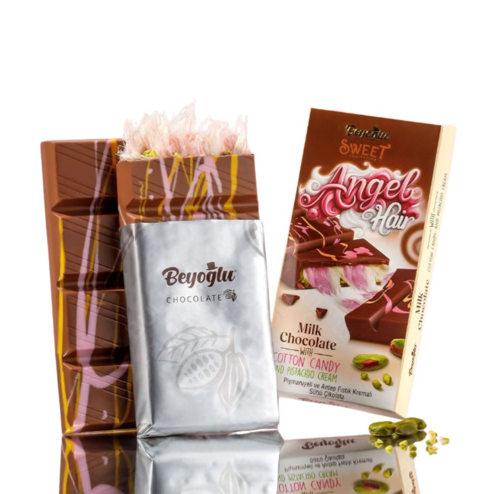 Bey Angel Hair Milk Chocolate with Canyfloss & Pistachio